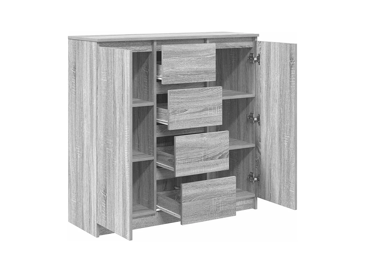Buffet | Commode à tiroir | Meuble de rangement et tiroirs sonoma gris 100,5x35x98,5cm bois d'ingénierie
