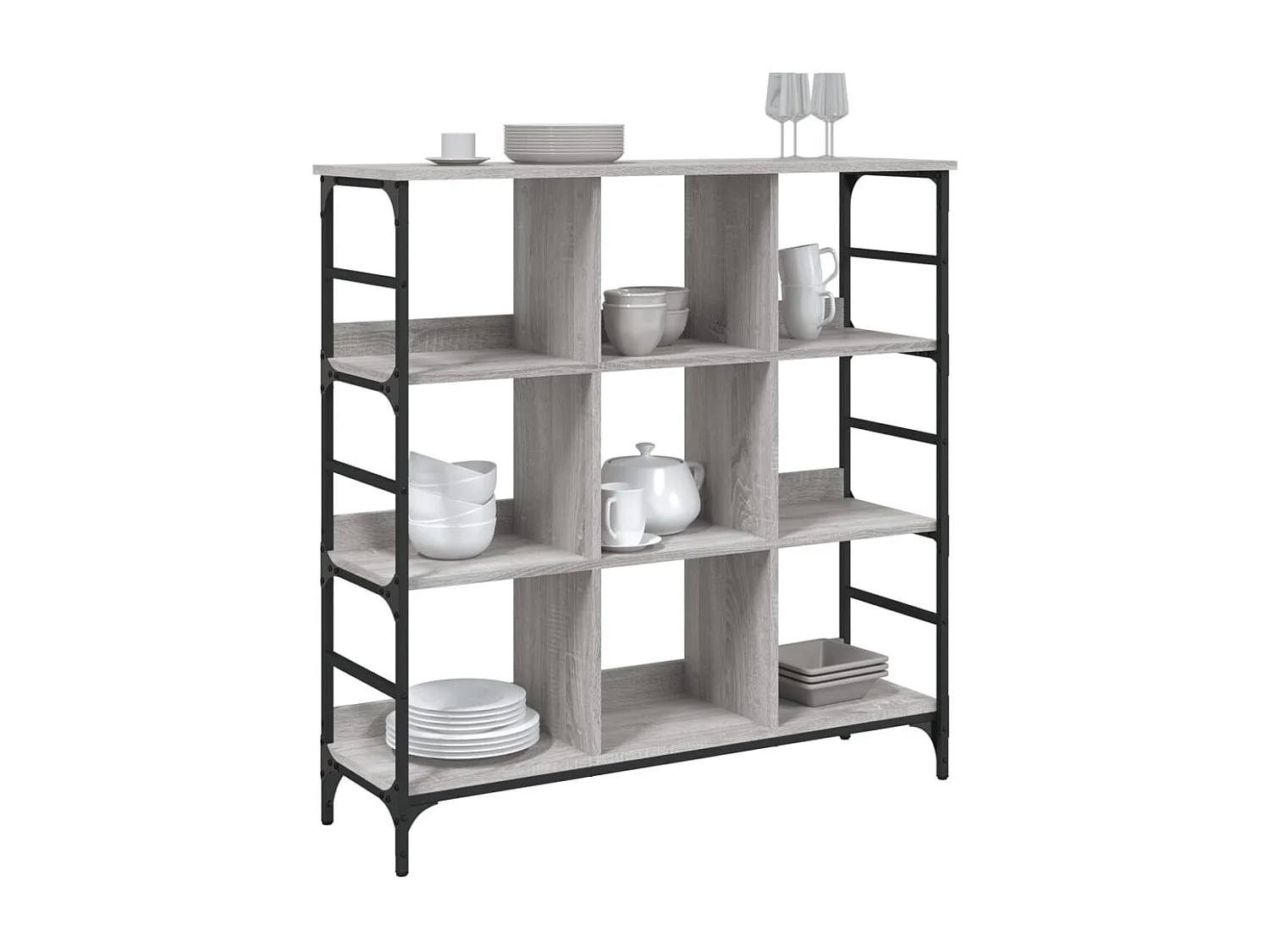 Credenza | Buffet | Armadio Grigio Sonoma 102x32x103,5 cm in Legno Multistrato