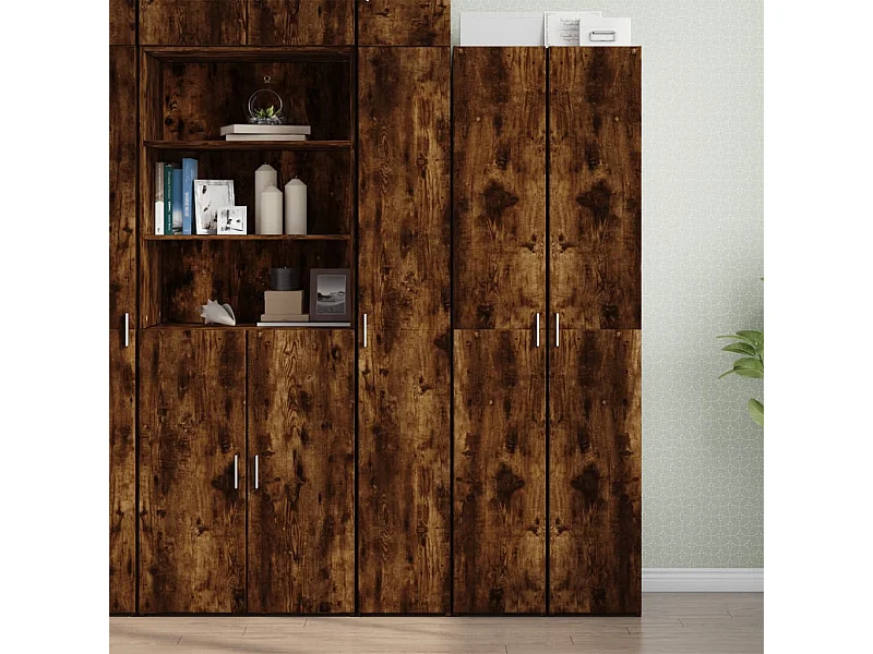 Credenza | Buffet | Armadio Rovere Fumo 30x42,5x185 cm in Legno Multistrato