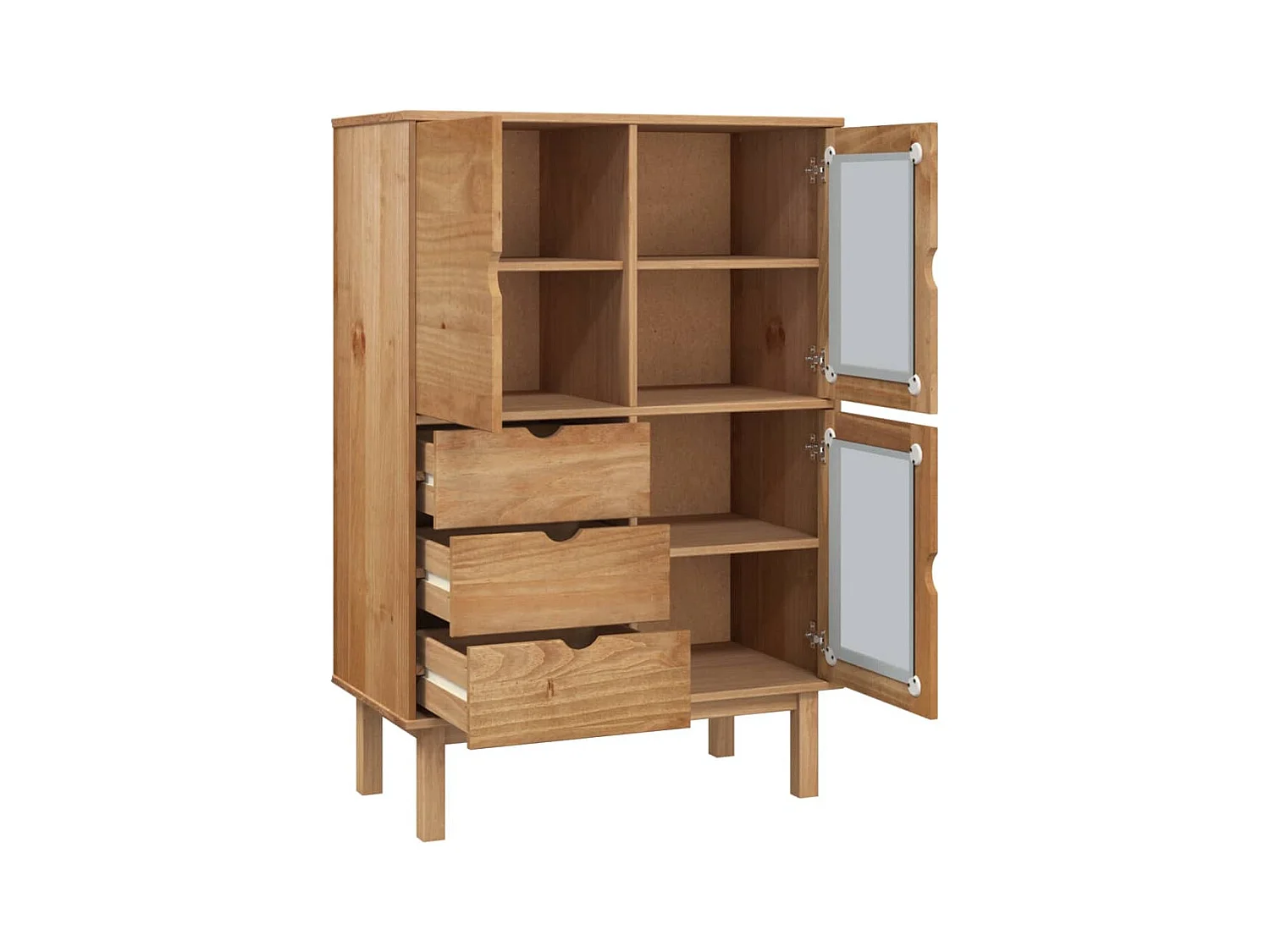 Buffet | Commode à tiroir | Meuble de rangement haut OTTA 85x43x125 cm bois massif de pin