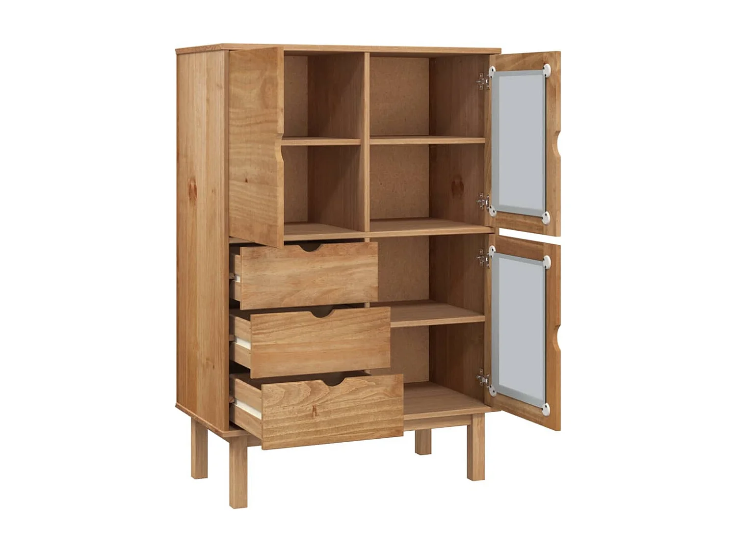 Buffet | Commode à tiroir | Meuble de rangement haut OTTA 85x43x125 cm bois massif de pin