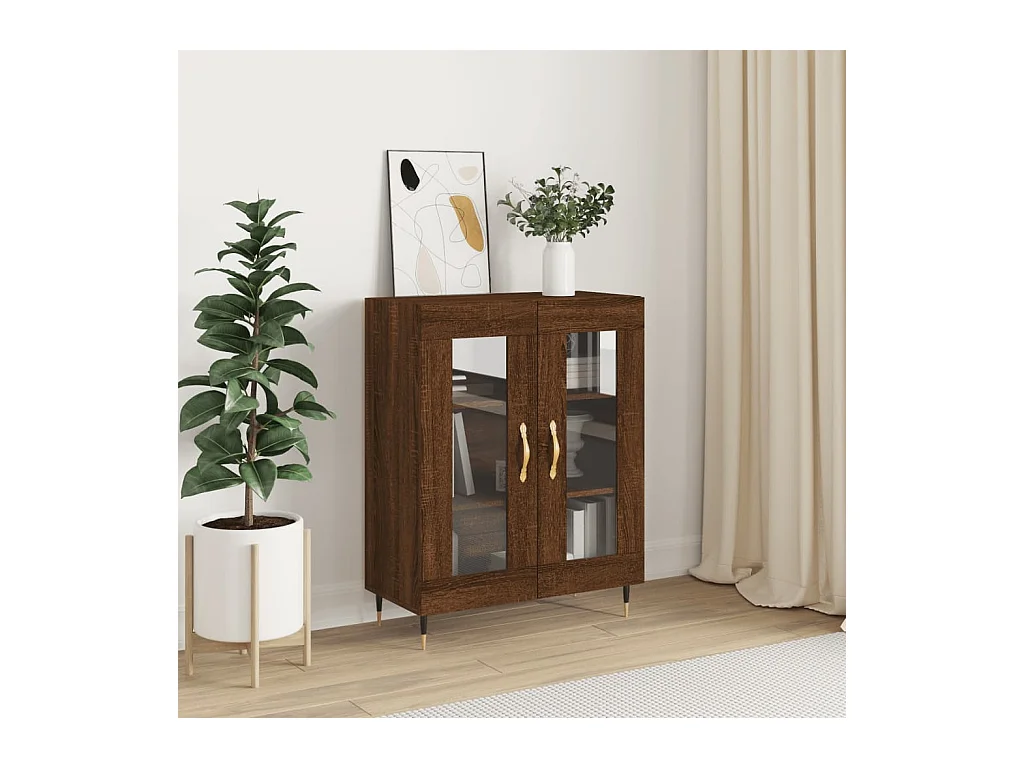 Buffet | Bahut | Meuble de rangement chêne marron 69,5x34x90 cm bois d'ingénierie