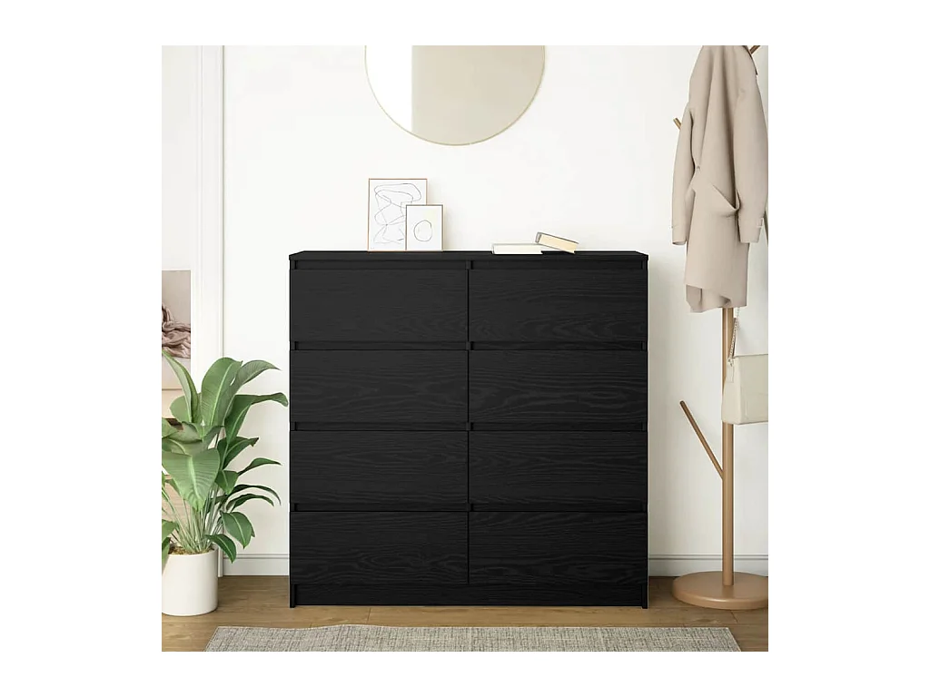Buffet | Bahut | Meuble de rangement chêne noir 100x35x99 cm bois d'ingénierie