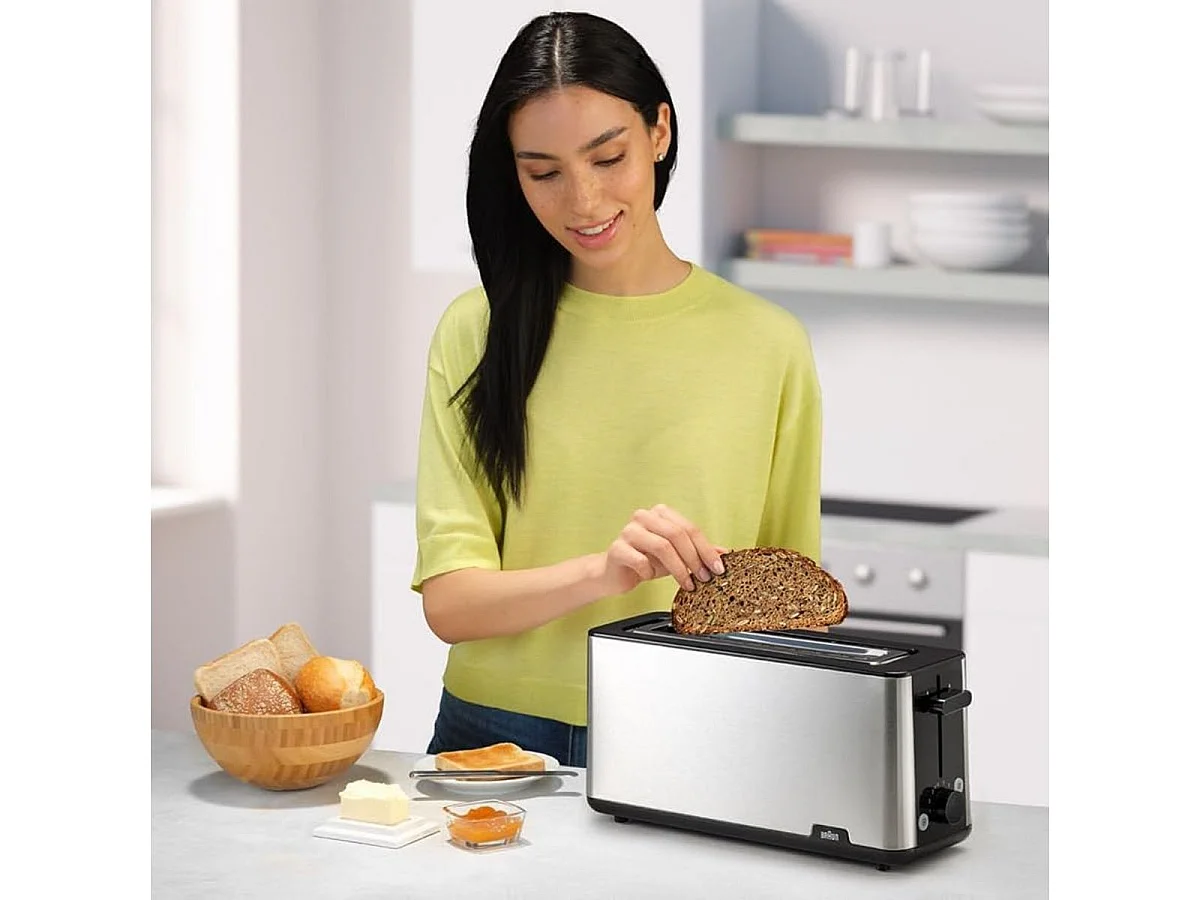 Tostador Braun HT1610BK 1030W ranura larga 8 niveles negro