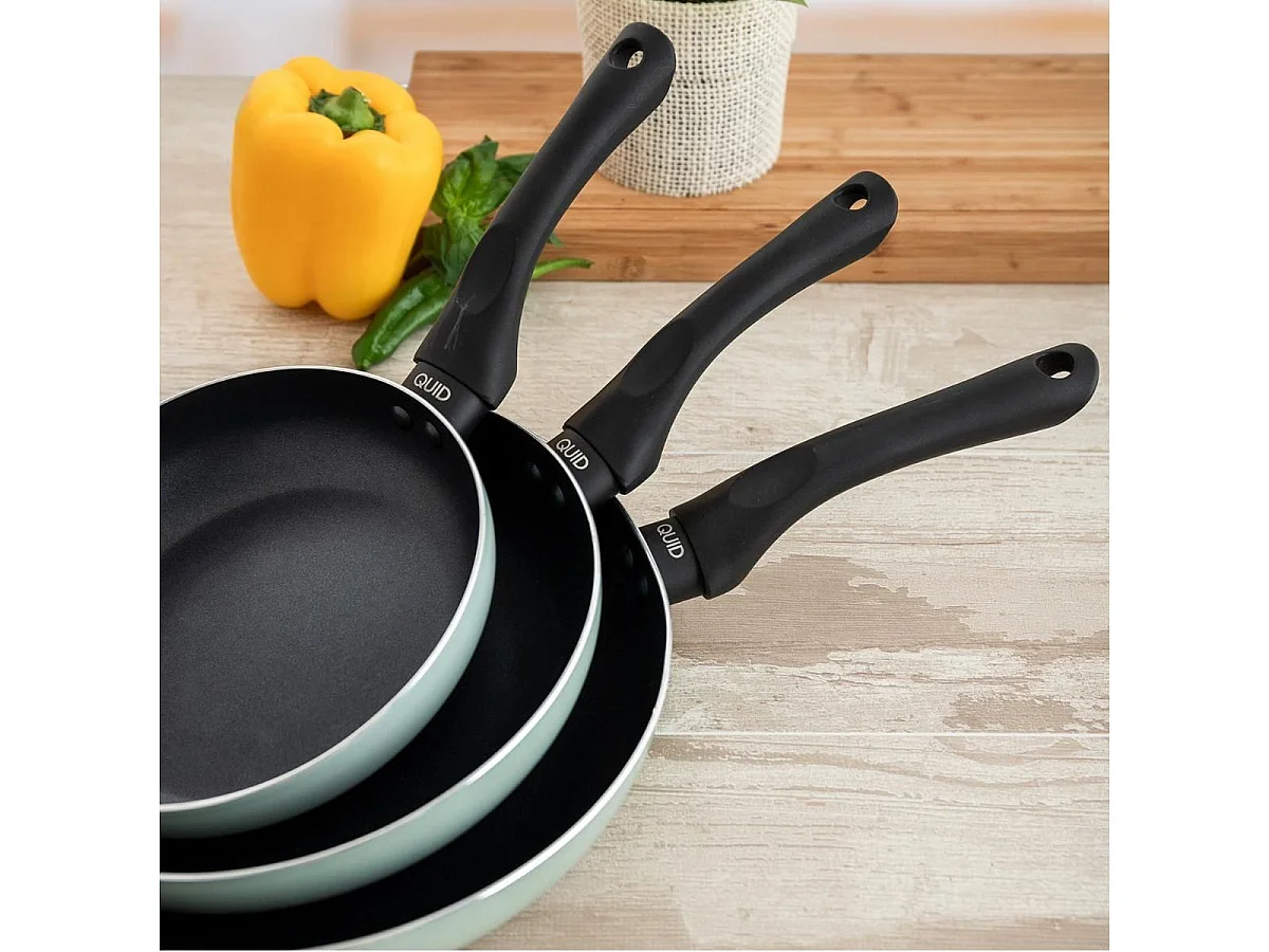 Set de 3 sartenes Tropic Quid aluminio estampado verde