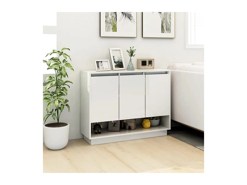 Credenza | Buffet | Armadio Bianca 97x31x75 cm in Truciolato