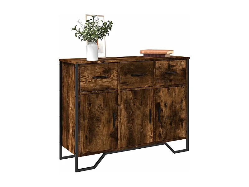 Credenza | Buffet | Armadio Rovere Fumo 97x32,5x74,5 cm in Legno Multistrato