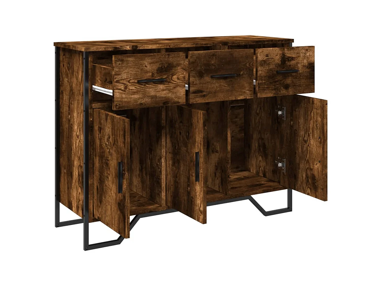 Credenza | Buffet | Armadio Rovere Fumo 97x32,5x74,5 cm in Legno Multistrato