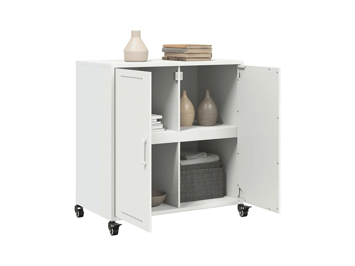 Credenza | Buffet | Armadio Bianca 68x39x72 cm in Acciaio