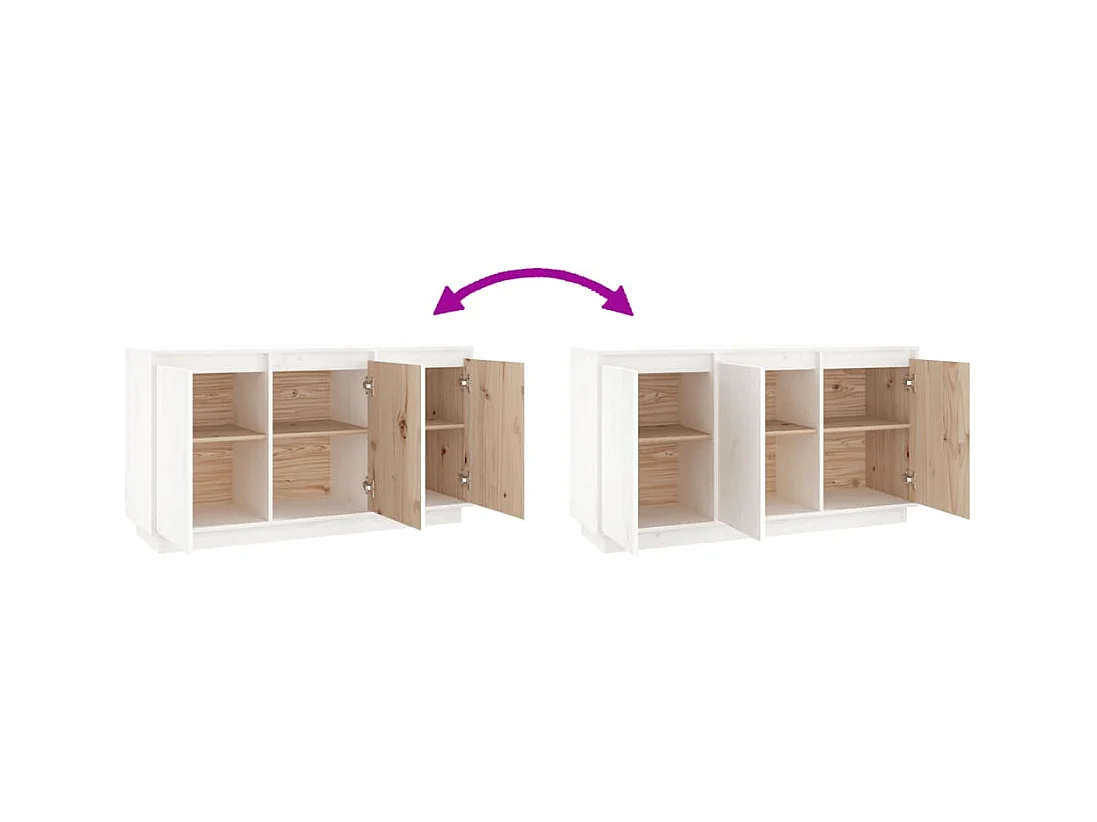 Buffet | Bahut | Meuble de rangement Blanc 111x34x60 cm Bois massif de pin