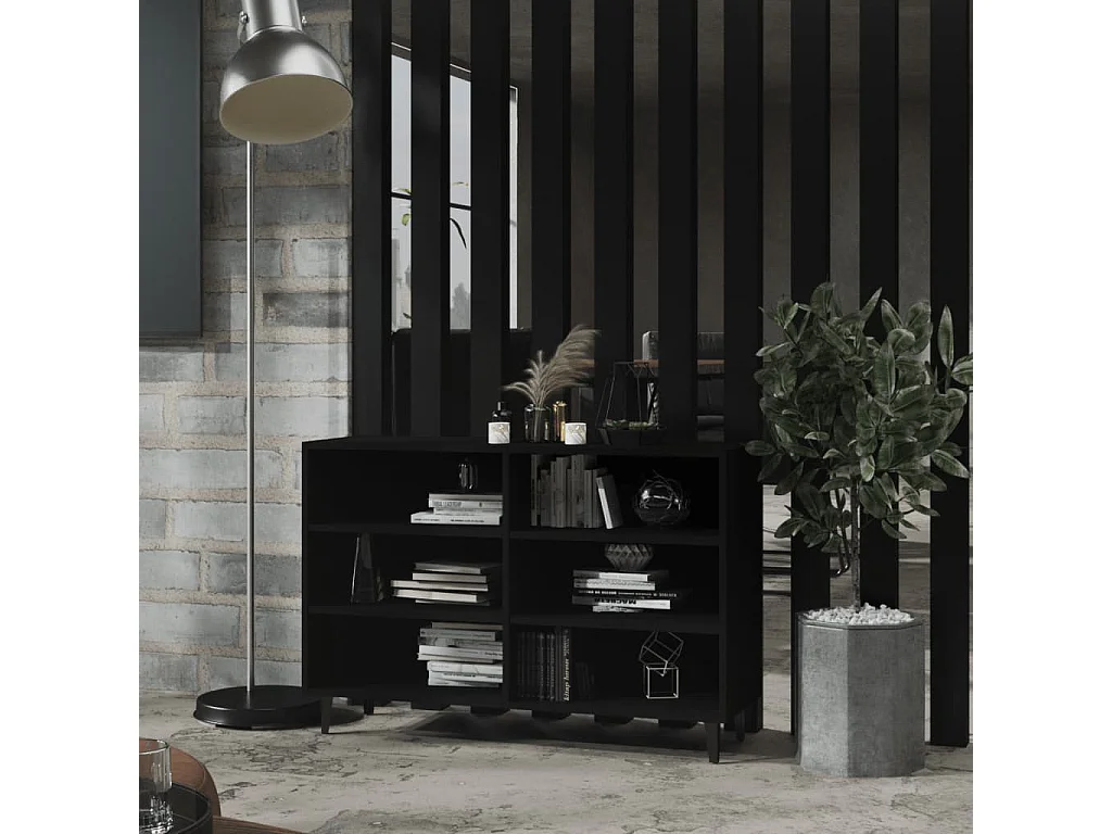 Buffet | Bahut | Meuble de rangement noir 103,5x35x70 cm bois d'ingénierie