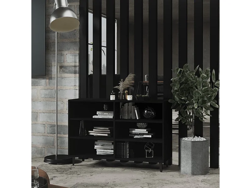 Credenza | Buffet | Armadio Nera 103,5x35x70 cm in Legno Multistrato