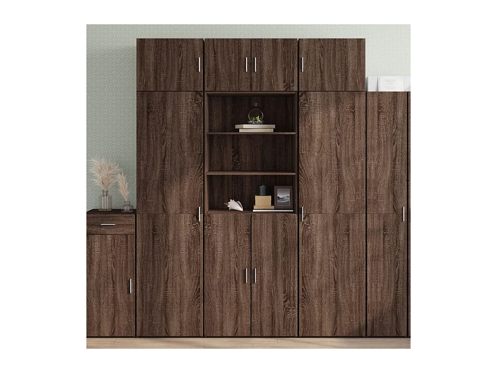 Credenza | Buffet | Armadio Rovere Marrone 70x42,5x185 cm in Legno Multistrato