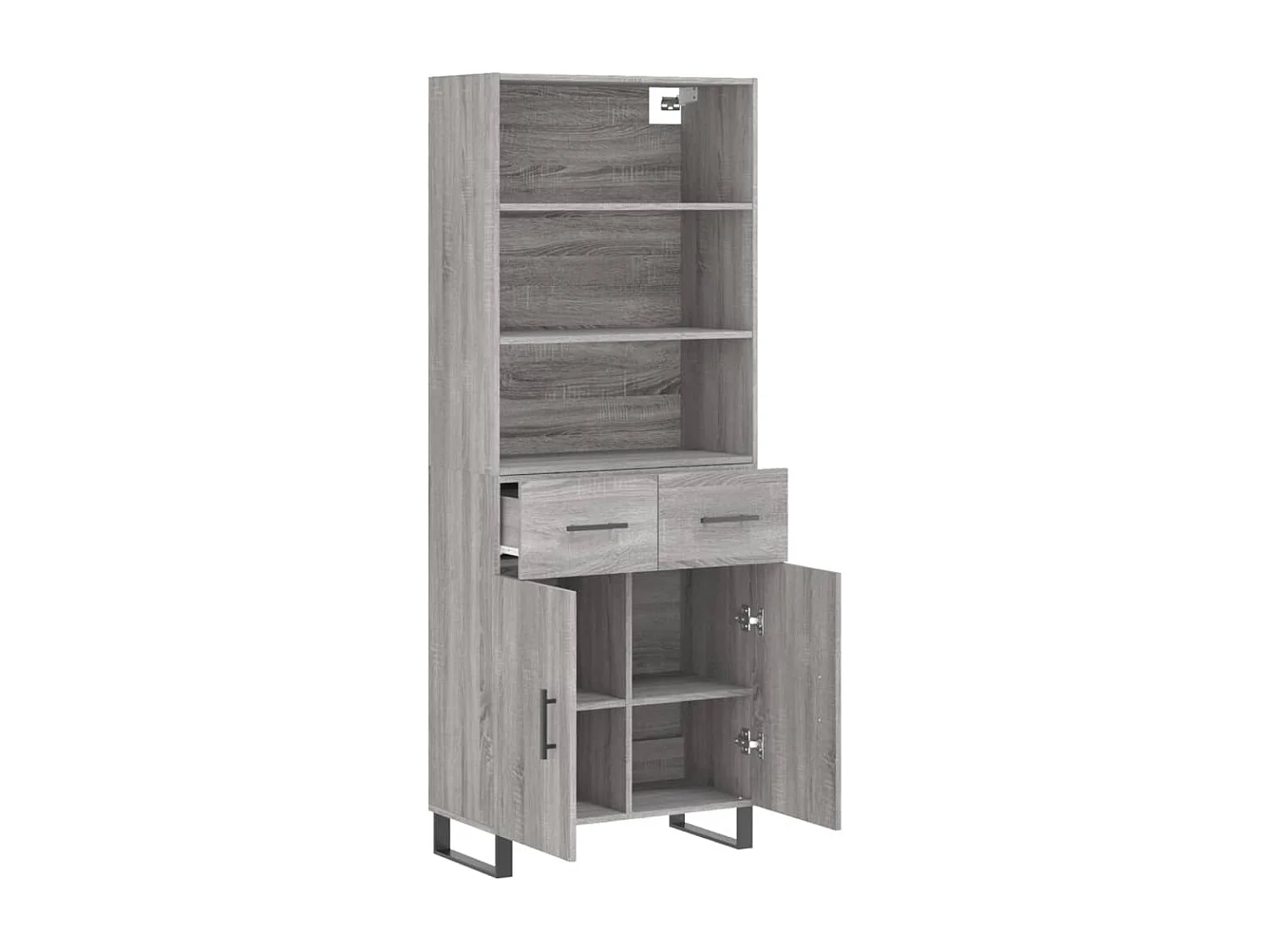 Credenza | Buffet | Armadio Grigio Sonoma 69,5x34x180 cm in Legno Multistrato