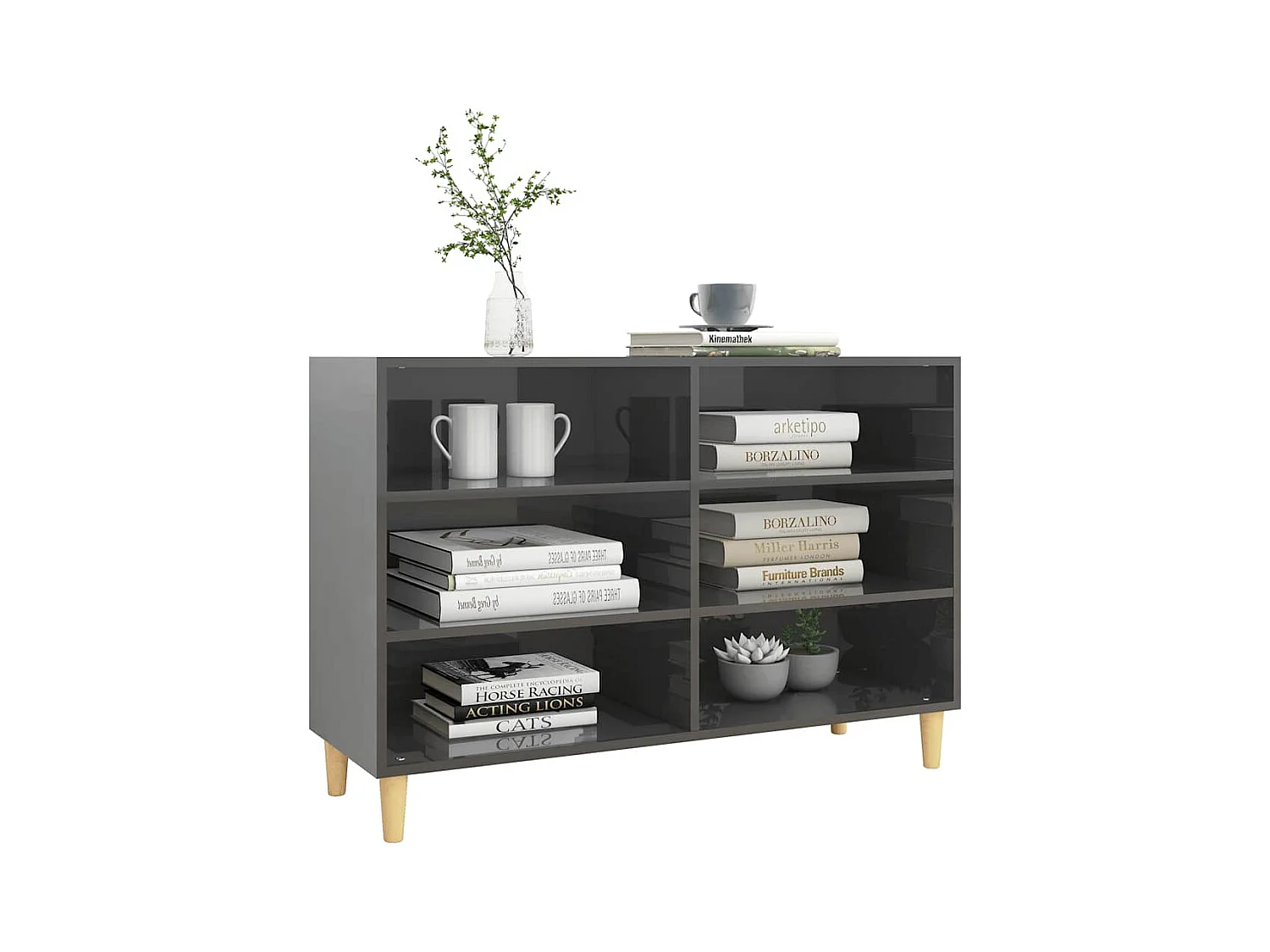 Buffet | Bahut | Meuble de rangement Gris brillant 103,5x35x70 cm bois d'ingénierie