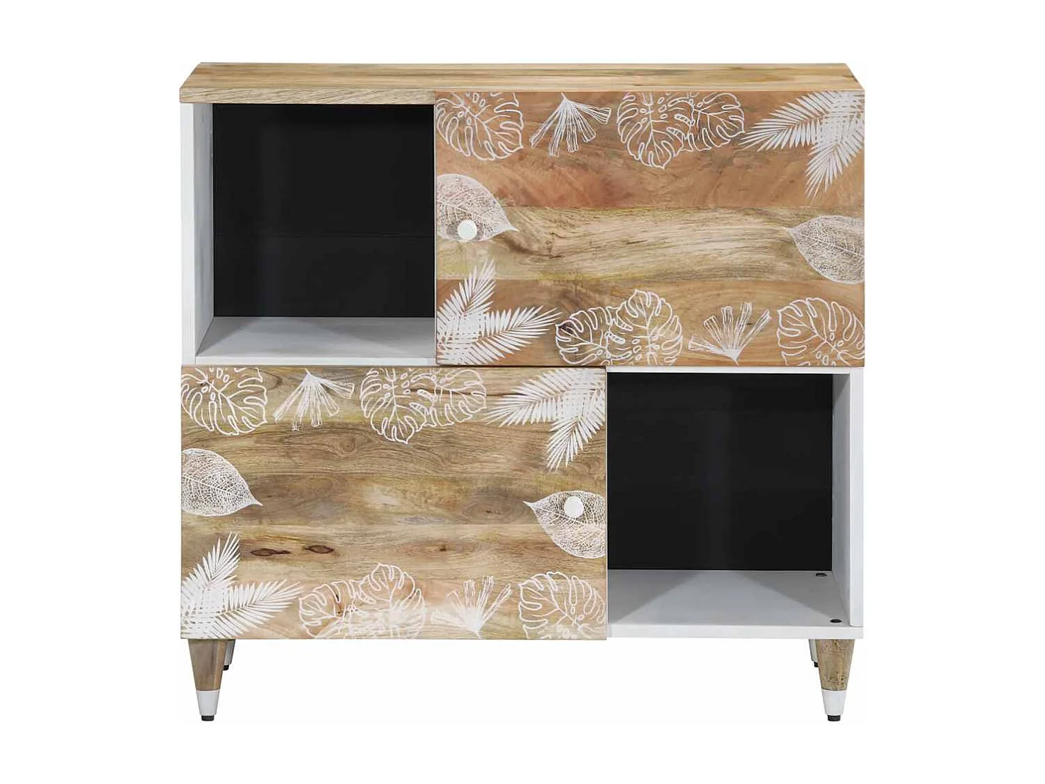 Credenza | Buffet | Armadio 80x33,5x75 cm in Legno Massello di Mango