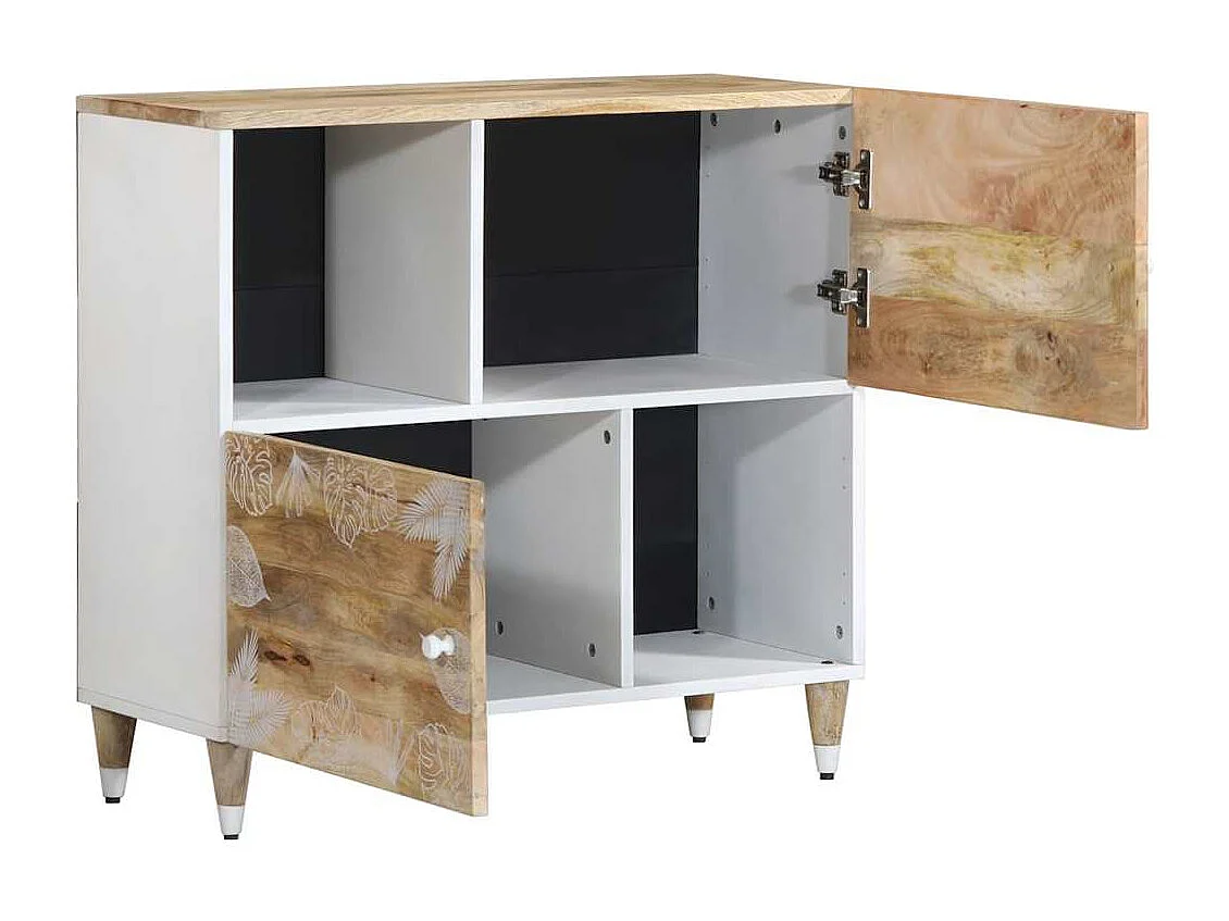 Credenza | Buffet | Armadio 80x33,5x75 cm in Legno Massello di Mango