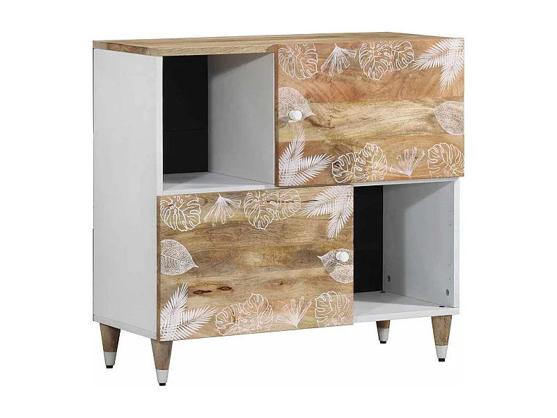 Credenza | Buffet | Armadio 80x33,5x75 cm in Legno Massello di Mango