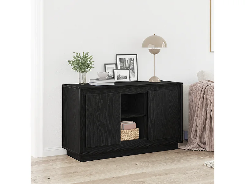 Buffet | Bahut | Meuble de rangement Chêne Noir 102x35x60 cm En Bois d'Ingénierie