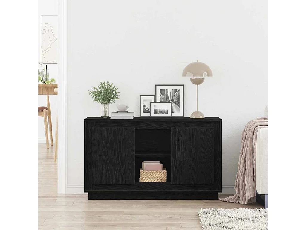 Buffet | Bahut | Meuble de rangement Chêne Noir 102x35x60 cm En Bois d'Ingénierie