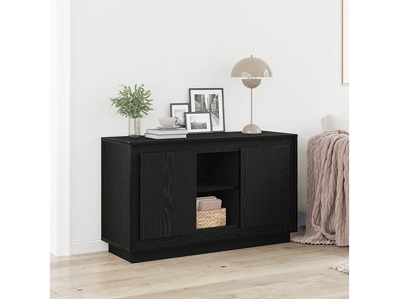 Buffet | Bahut | Meuble de rangement Chêne Noir 102x35x60 cm En Bois d'Ingénierie