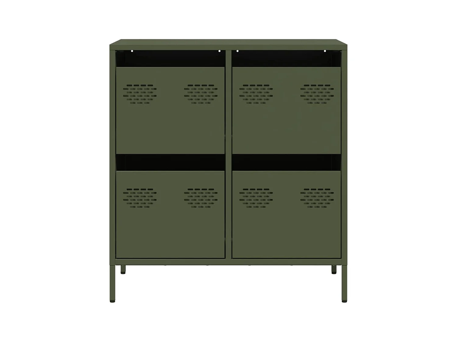 Buffet | Commode à tiroir | Meuble de rangement vert olive 68x39x73,5 cm acier laminé à froid