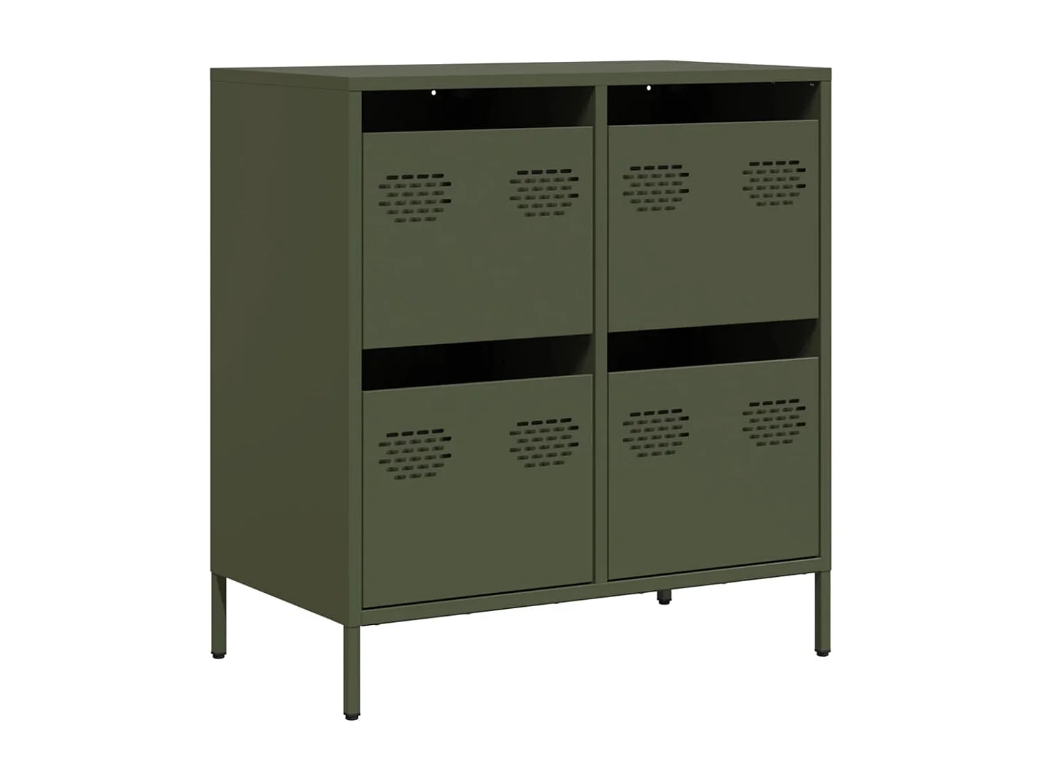 Buffet | Commode à tiroir | Meuble de rangement vert olive 68x39x73,5 cm acier laminé à froid