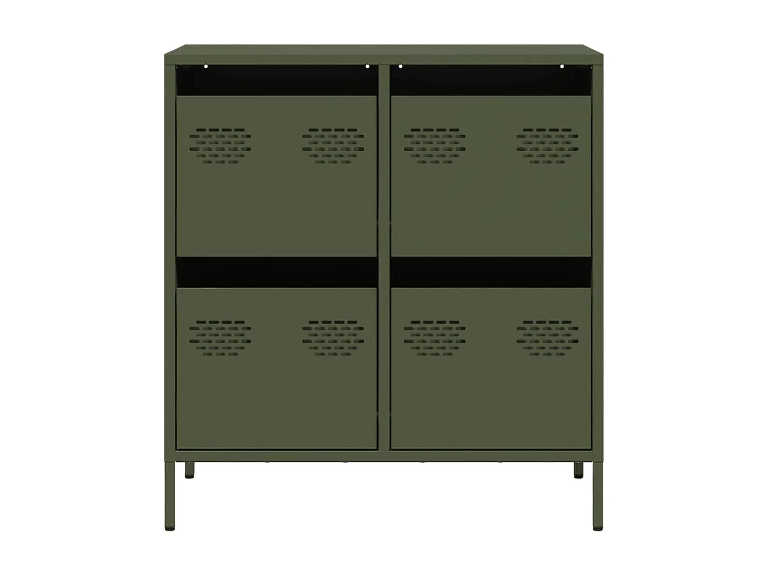 Buffet | Commode à tiroir | Meuble de rangement vert olive 68x39x73,5 cm acier laminé à froid