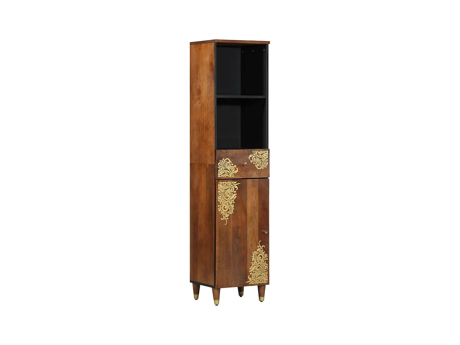 Buffet | Commode à tiroir | Meuble de rangement 38x33x160 cm en bois massif de manguier