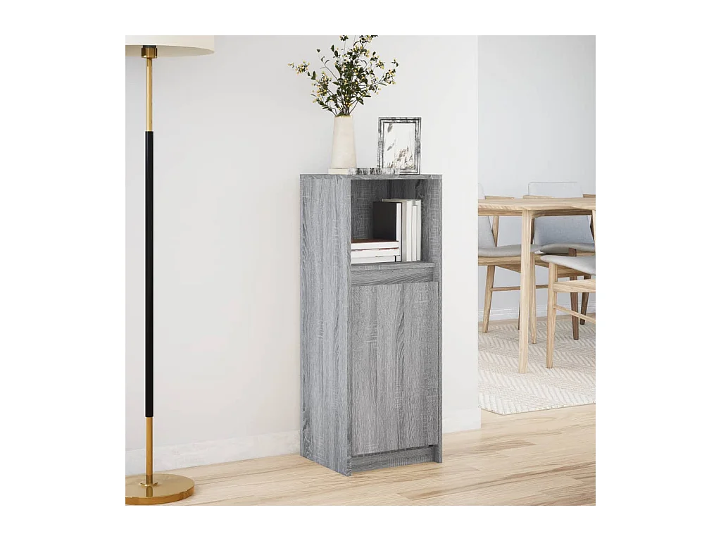 Buffet | Bahut | Meuble de rangement avec LED sonoma gris 38x34x100 cm bois d'ingénierie