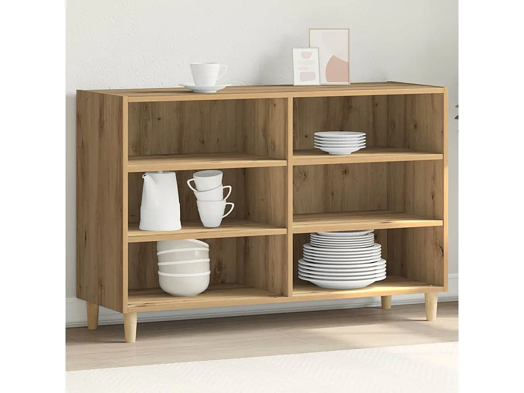 Buffet | Bahut | Meuble de rangement chêne artisanal 103,5x35x70 cm bois d'ingénierie