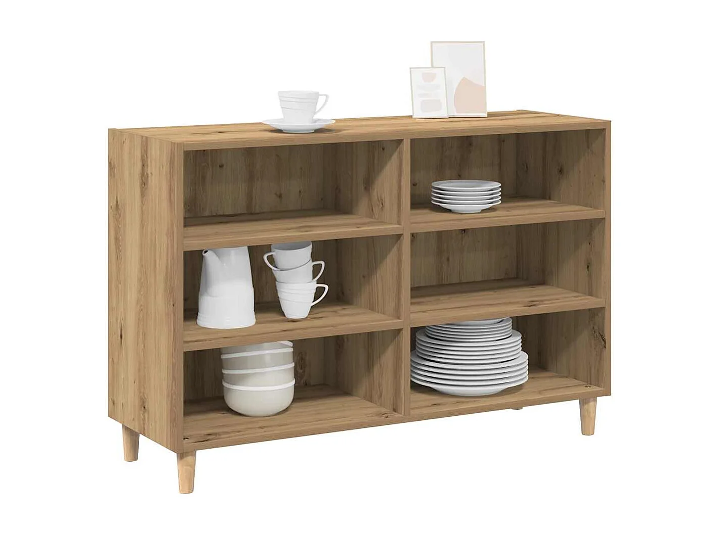 Buffet | Bahut | Meuble de rangement chêne artisanal 103,5x35x70 cm bois d'ingénierie
