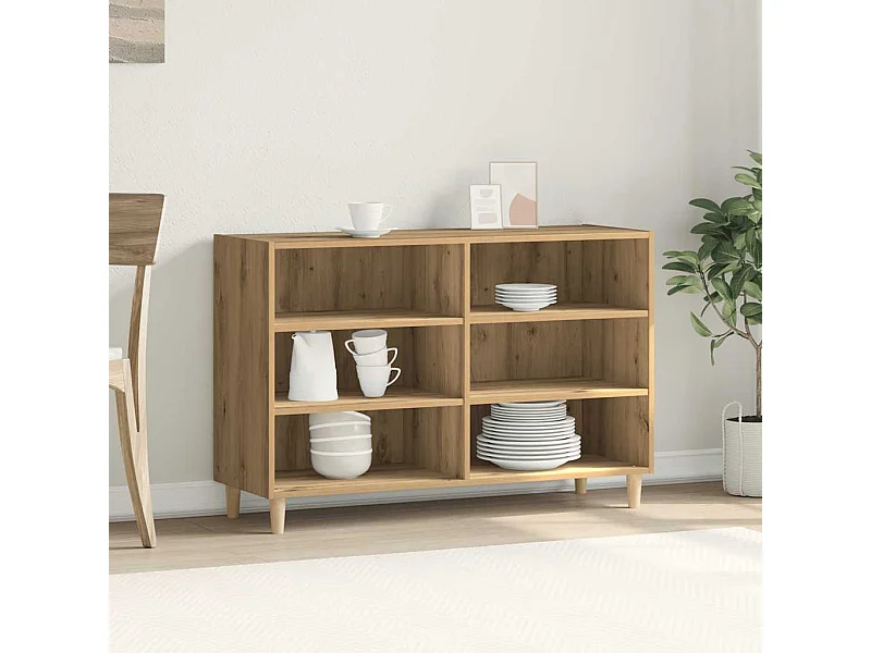 Buffet | Bahut | Meuble de rangement chêne artisanal 103,5x35x70 cm bois d'ingénierie