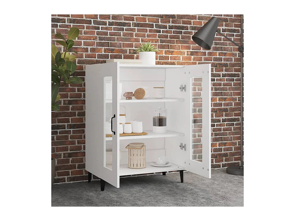 Credenza | Buffet | Armadio Bianca 69,5x34x90 cm in Legno Multistrato