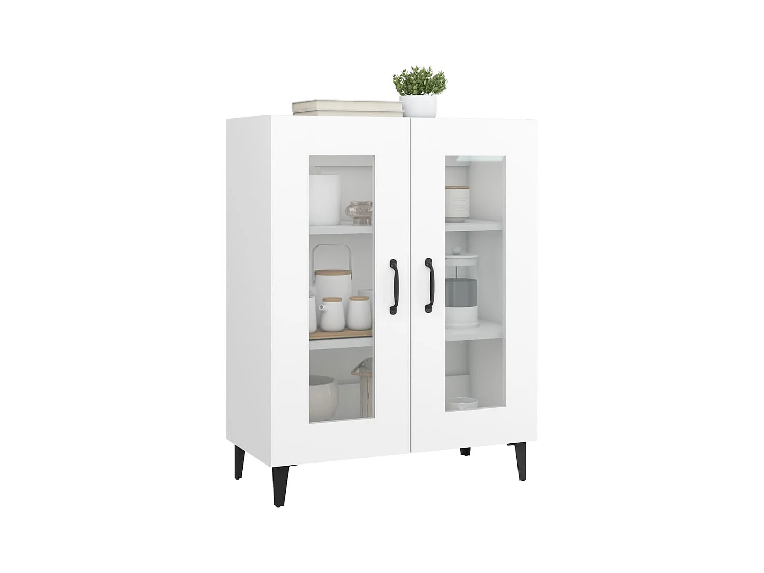 Credenza | Buffet | Armadio Bianca 69,5x34x90 cm in Legno Multistrato