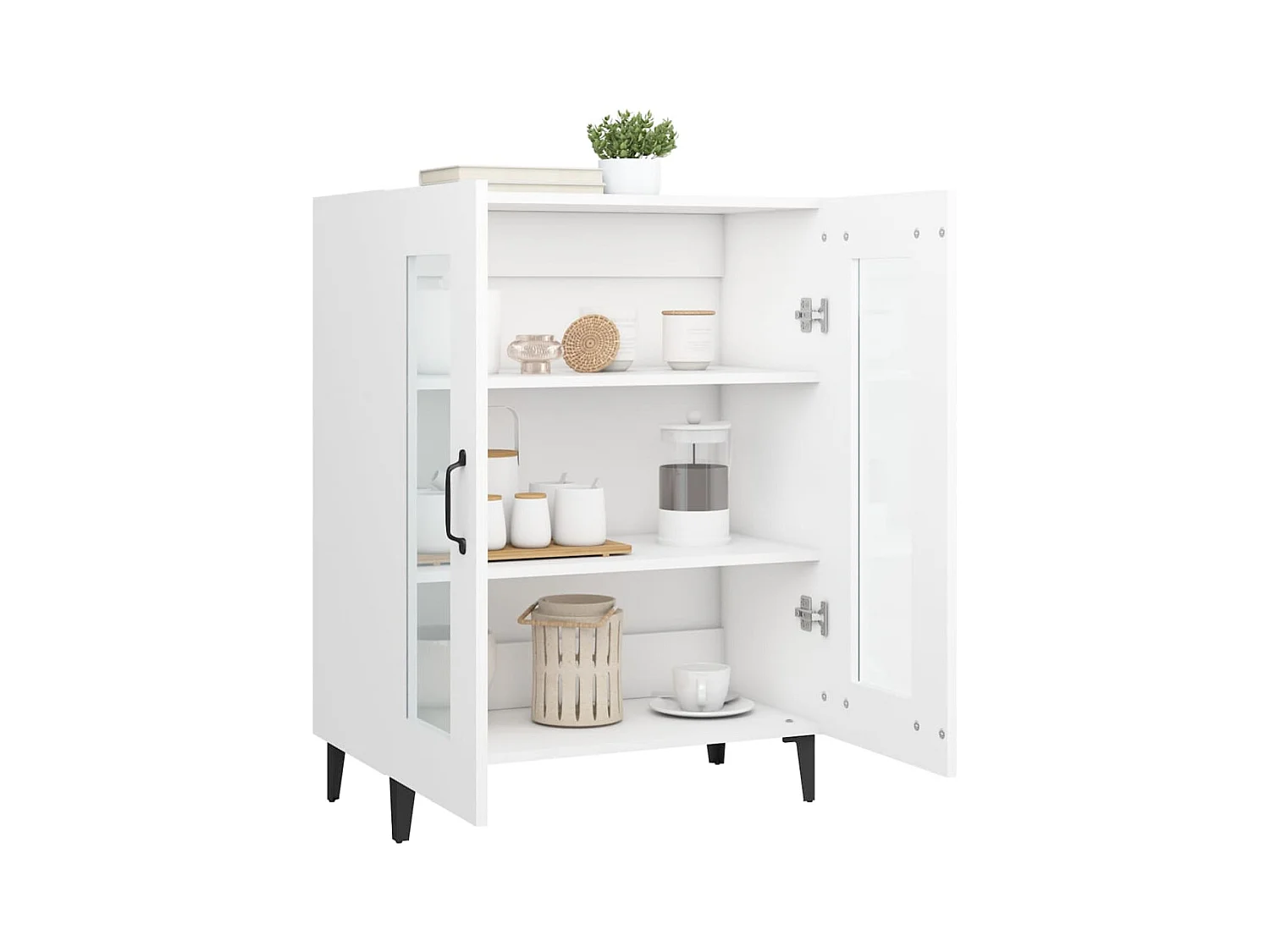 Credenza | Buffet | Armadio Bianca 69,5x34x90 cm in Legno Multistrato