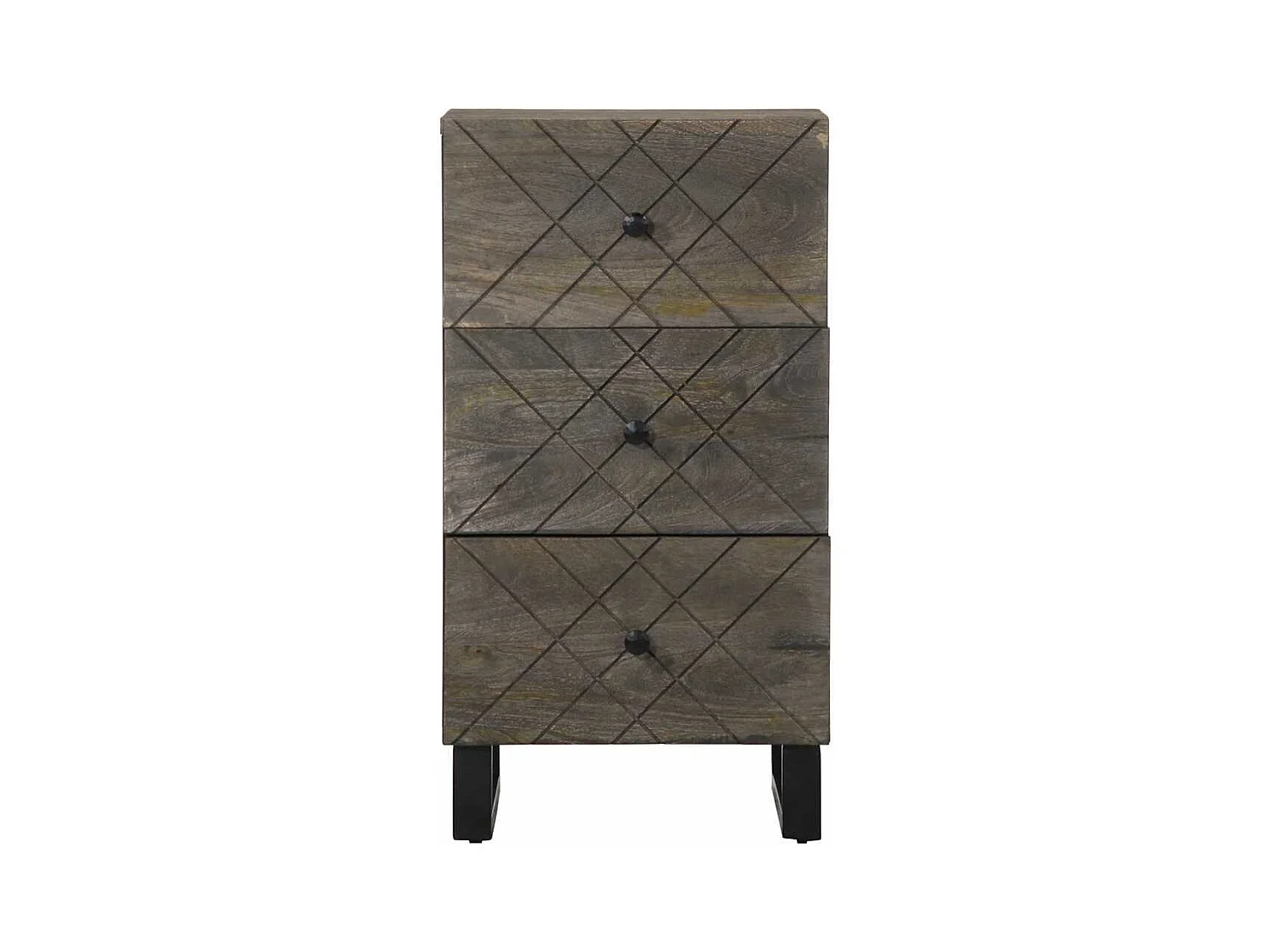 Credenza | Buffet | Armadio Nera 40x33x75 cm in Legno Massello di Mango