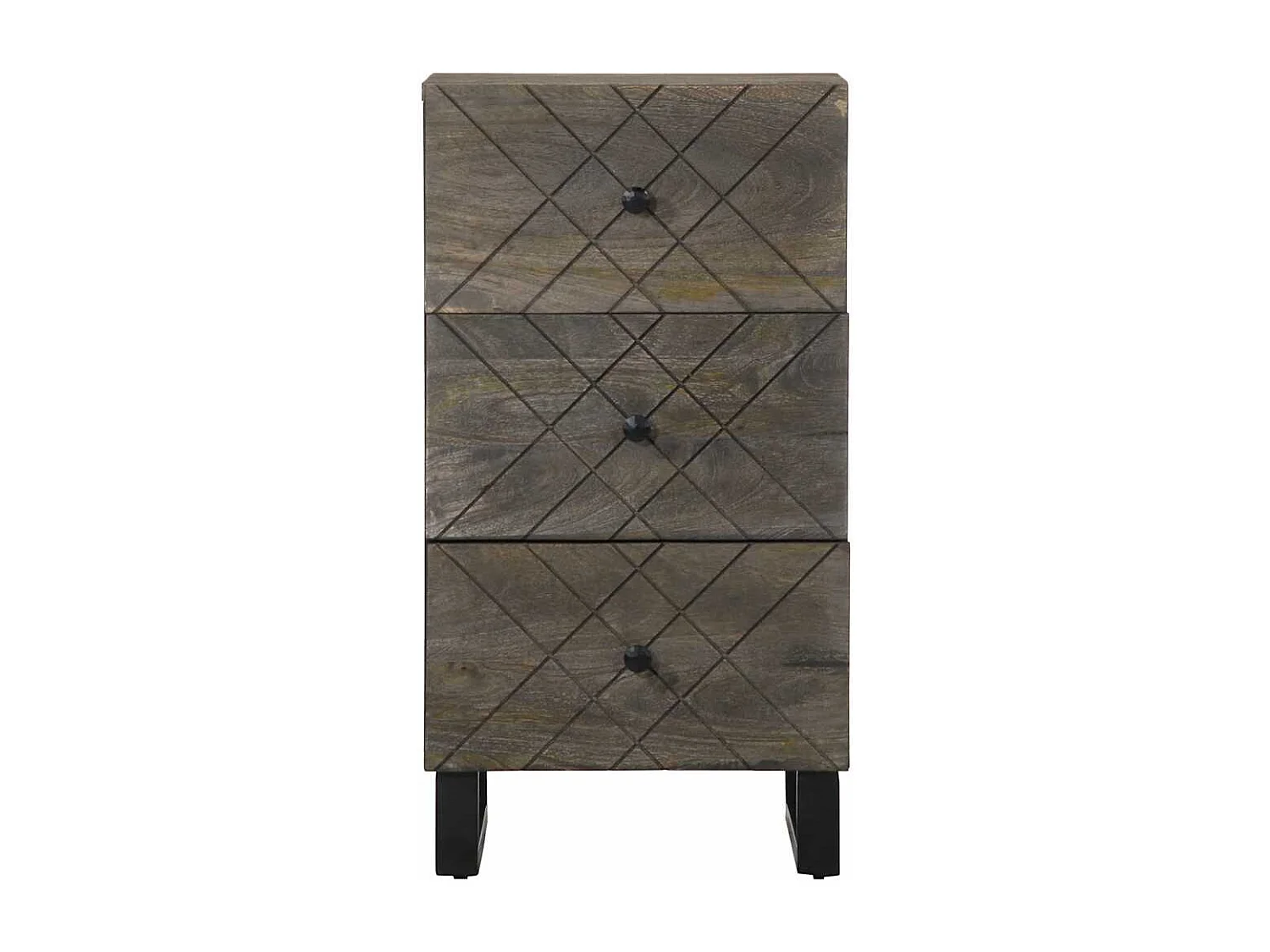 Buffet | Bahut | Meuble de rangement noir 40x33x75 cm bois massif de manguier