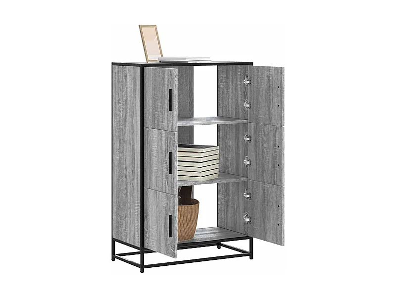 Credenza | Buffet | Armadio Grigio Sonoma 68x35x106,5 cm Legno Multistrato Metallo