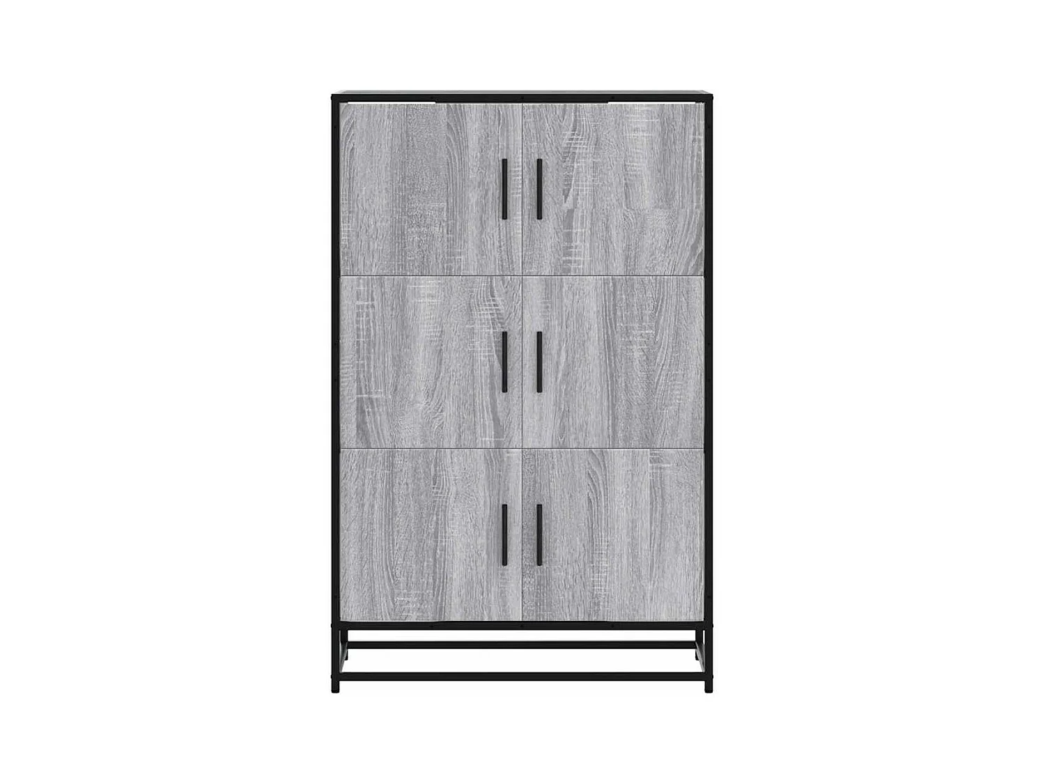 Buffet | Bahut | Meuble de rangement haut sonoma gris 68x35x106,5 cm bois ingénierie et métal