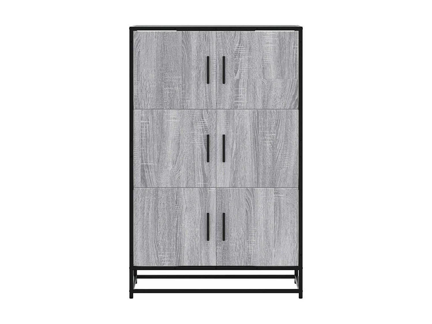 Buffet | Bahut | Meuble de rangement haut sonoma gris 68x35x106,5 cm bois ingénierie et métal