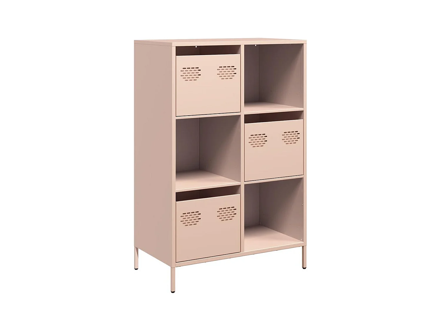 Buffet | Commode à tiroir | Meuble de rangement haut rose 68x39x103,5 cm acier