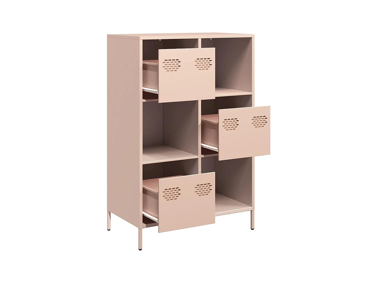 Buffet | Commode à tiroir | Meuble de rangement haut rose 68x39x103,5 cm acier