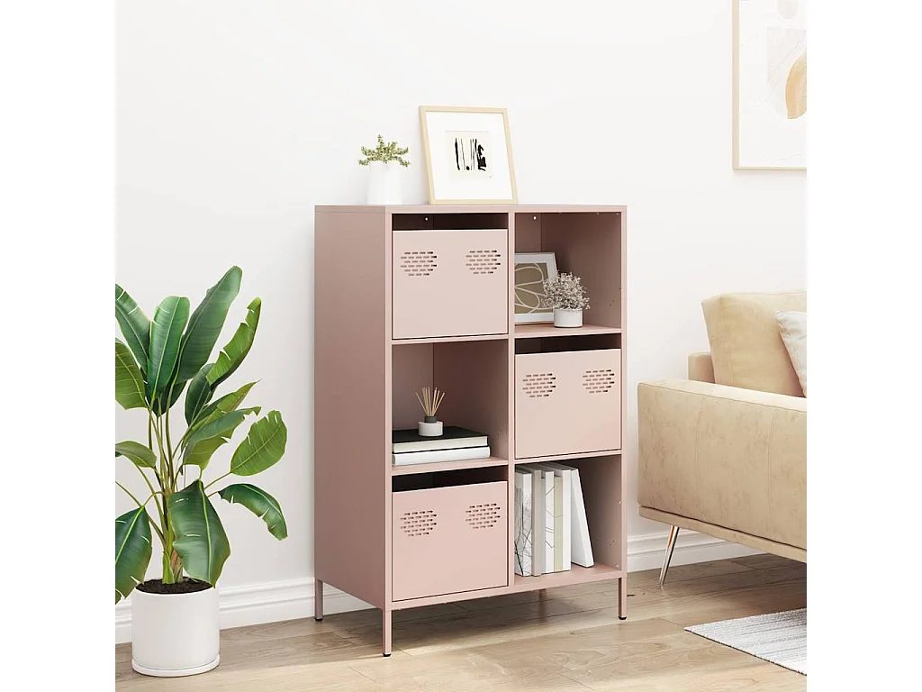 Credenza | Buffet | Armadio Rosa 68x39x103,5 cm in Acciaio