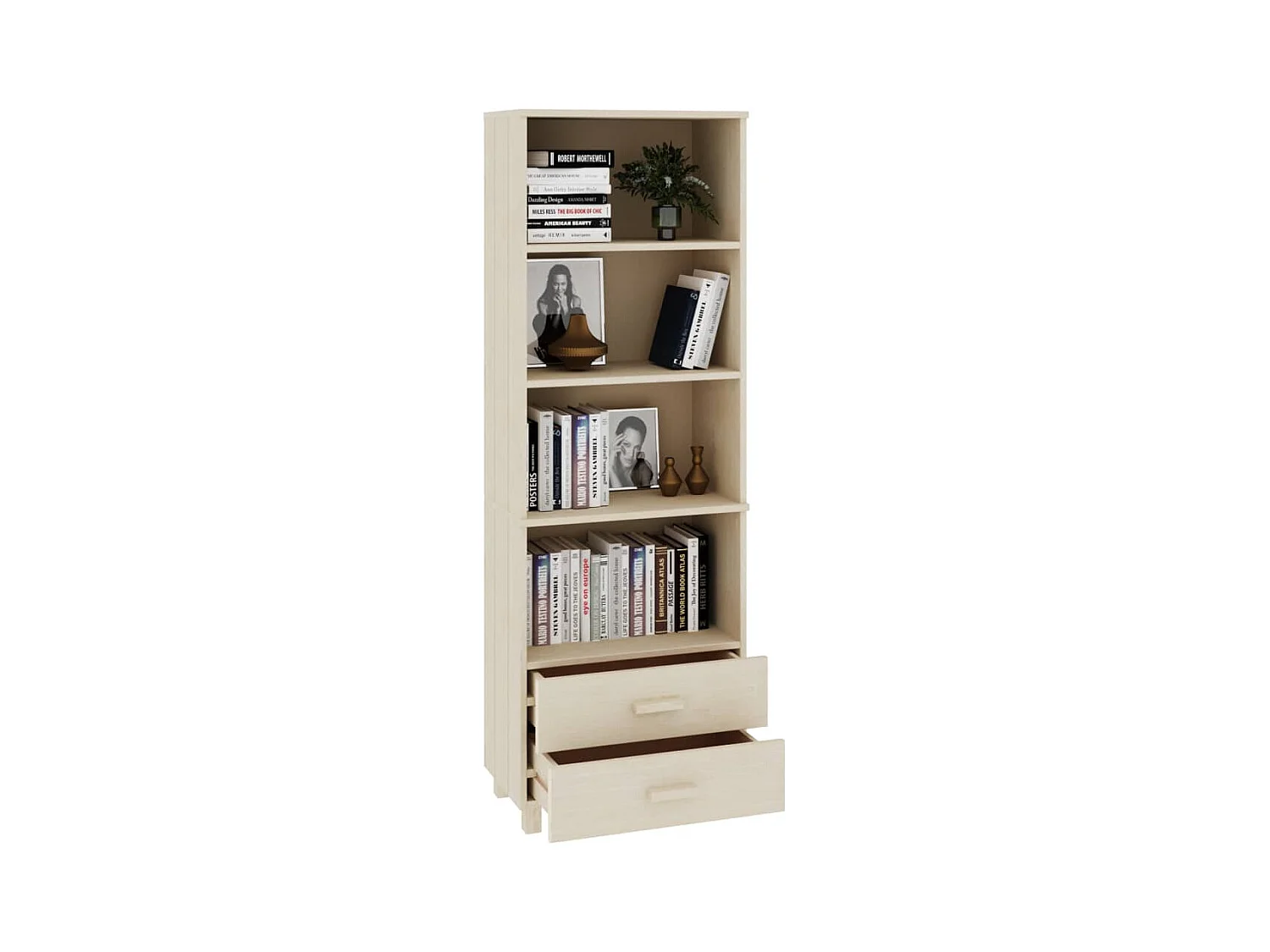 Buffet | Commode à tiroir | Meuble de rangement HAMAR Marron miel 60x35x180 cm Bois massif de pin