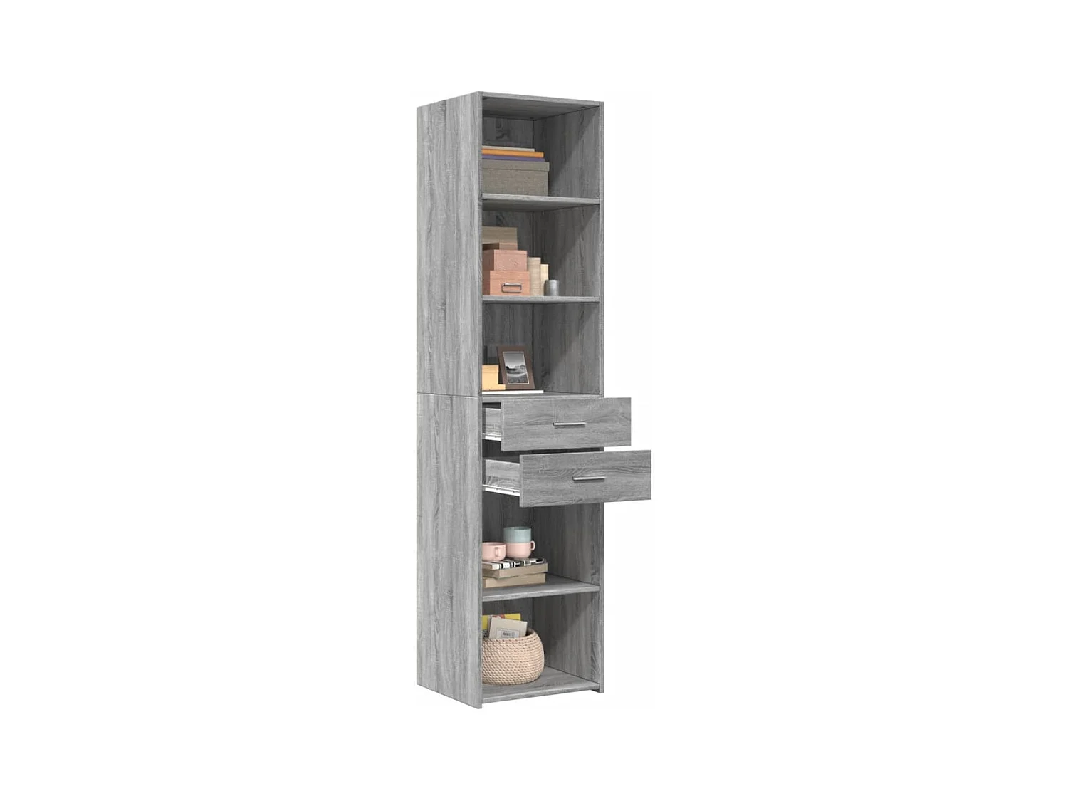 Buffet | Bahut | Meuble de rangement haut sonoma gris 45x42,5x185 cm bois d'ingénierie