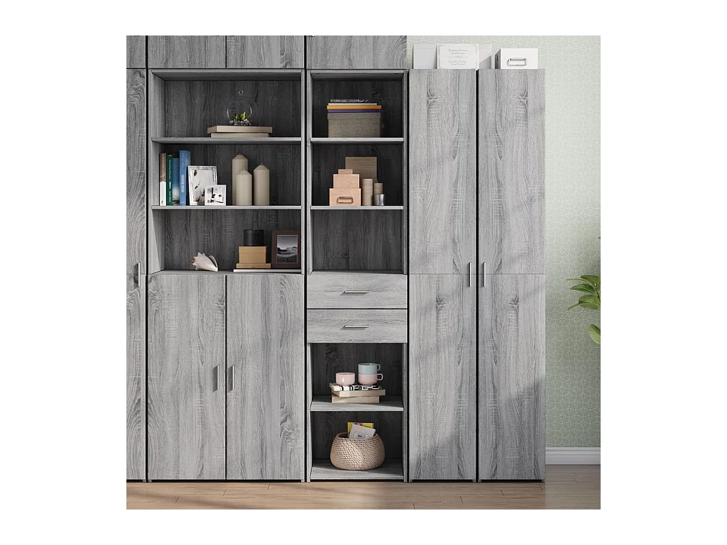Credenza | Buffet | Armadio Grigio Sonoma 45x42,5x185 cm in Legno Multistrato
