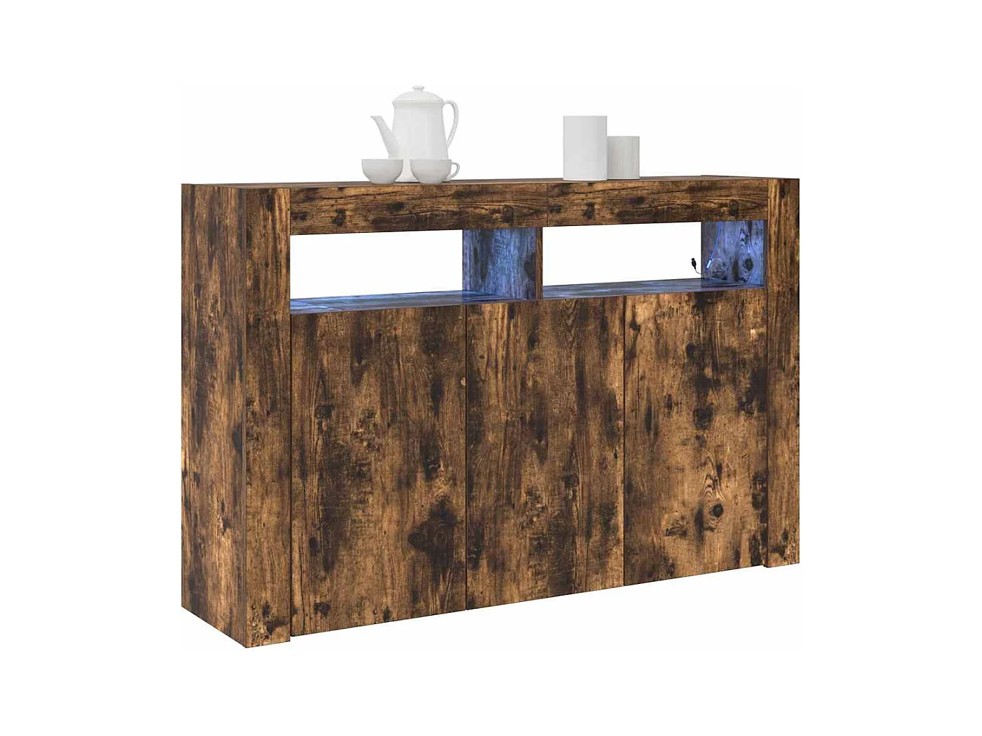 Buffet | Bahut | Meuble de rangement Chêne Fumé Bois d'Ingénierie 116 x 30 x 75 cm