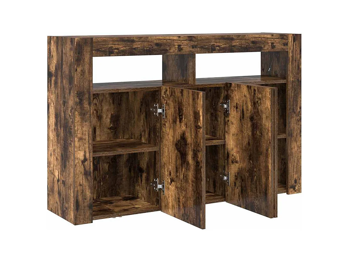 Buffet | Bahut | Meuble de rangement Chêne Fumé Bois d'Ingénierie 116 x 30 x 75 cm