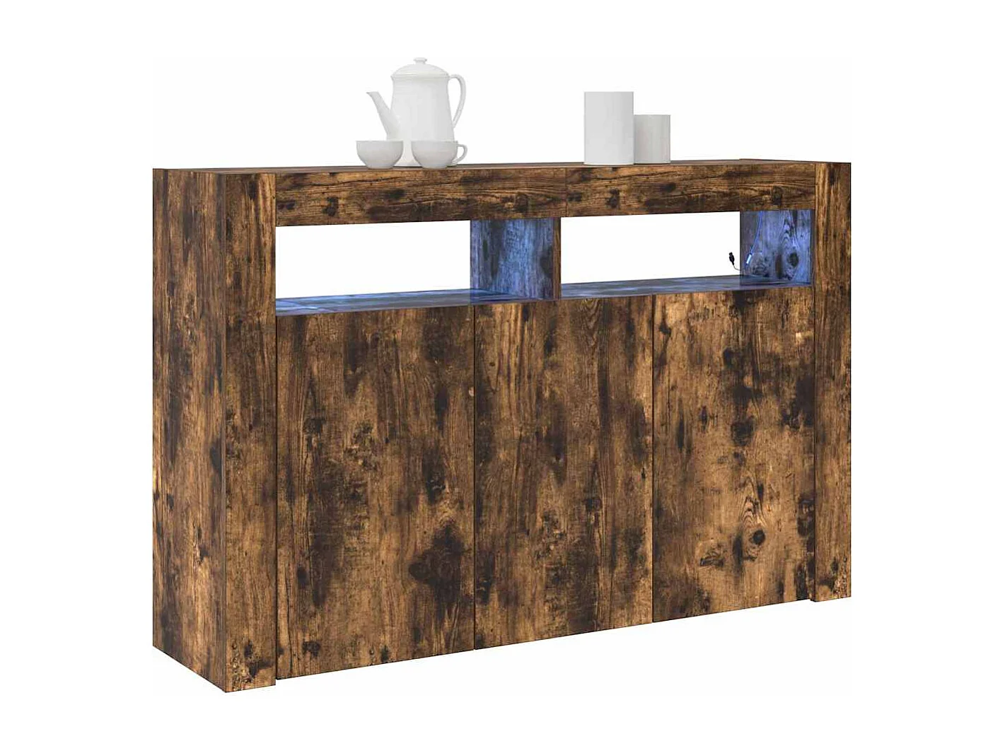 Buffet | Bahut | Meuble de rangement Chêne Fumé Bois d'Ingénierie 116 x 30 x 75 cm